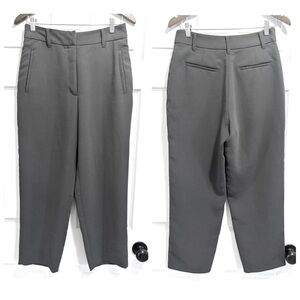 Aritzia Wilfred Jallade Tie-Front Pant Charcoal High Waist Trouser Pants Size 8